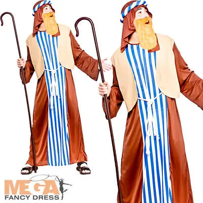 Joseph Mens Fancy Dress Festive Christmas Nativity Shepherd Adults Xmas Costume • £18.99