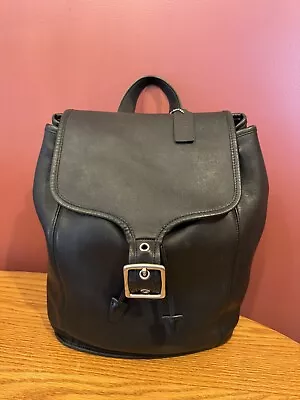 🖤 Vintage Coach Legacy Black Leather Drawstring Bucket Backpack Purse Bag 9064 • $125