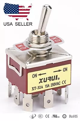 Heavy Duty 3pdt On-on Toggle Switch 20a 125v 15a 250v Spade Terminals (32a) • $6.45