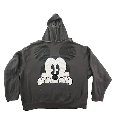 Disney Mickey Mouse Big  Print Black Hoodie Sweatshirt Men’s 3XL • $34.92