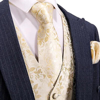 Vest Tie Set Hankie Fashion Men's Formal Dress Suit Slim Tuxedo Waistcoat Coat  • $23.99
