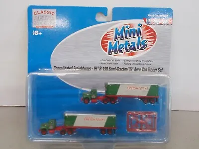 Mini Metals ~ Consolidated Freightways Ih R-190 Tractors & 32' Trailers ~n Scale • $22