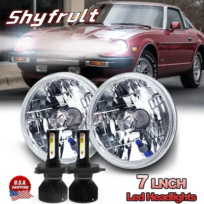 Pair 7inch DOT Approved Round LED Headlights Halo DRL For Datsun 280ZX 240Z 260Z • $88.83