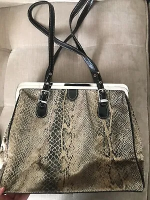 Maxx New York  Moc Suede Snake Skin Print Shoulder Handbag • $10