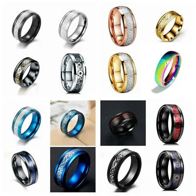 Fashion Stainless Steel Rings Ring Couple Ring Mens Women Jewelry Party Gift Lot • $2.13