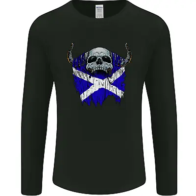 £12.99 • Buy Scotland Flag Skull Scottish Biker Gothic Mens Long Sleeve T-Shirt