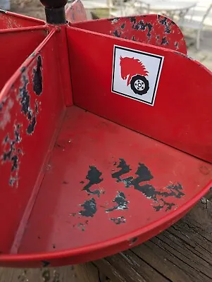 Antique Rare Wheel Horse LAZY SUSAN Work Shop Parts Bin Red Metal Turns Storage • $199