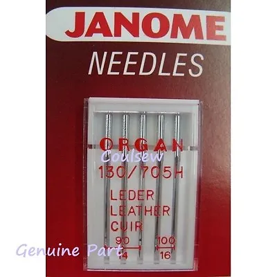 SEWING MACHINE NEEDLES JANOME LEATHER Size 90 & 100 STRONG THICK NEEDLES • £5.40