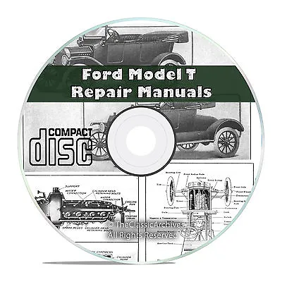 Classic Ford Model T Car Repair Construction Operation Manuals Books CD V48 • $8.99