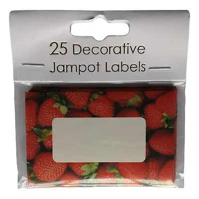 25 Strawberries Decorative Self-Adhesive Jam Pot Labels • £4.72