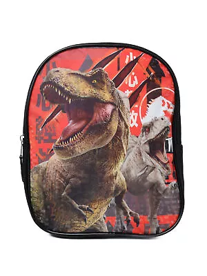 Jurassic World Backpack 11  Pre-School Toddler Dinosaur T-Rex Boys Red Black • $12.99