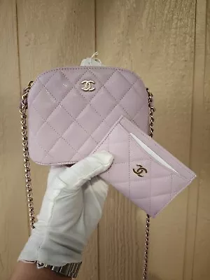 BUNDLE OF 2! New & Authentic Chanel 24S Light Purple LGHW Purse & Card Wallet • $3950