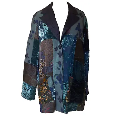 Vintage Maggie Shepherd Australia Patchwork Blazer Lagenlook Artsy Mixed Media M • $77.77