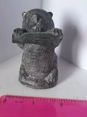 WOLF ORIGINAL- Soapstone Beaver Inuit Art Sculpture Handmade In Canada • £4.99