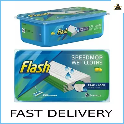 £12.49 • Buy Flash Speedmop WET CLOTHS Refills Lemon (24 Per Pack) Speed Mop Refill SameDay P