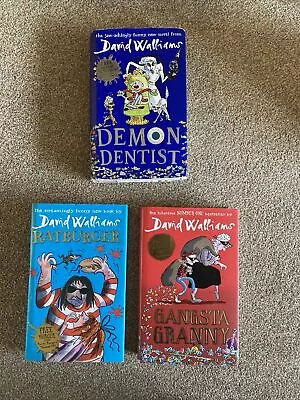 David Walliams Books X 3 Hardback Gangsta Granny/Ratburger/Demon Dentist • £7