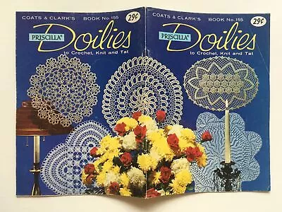 Vintage Coats & Clark's Book No. 155 - Priscilla Doilies To Crochet Knit Tat • $6.47