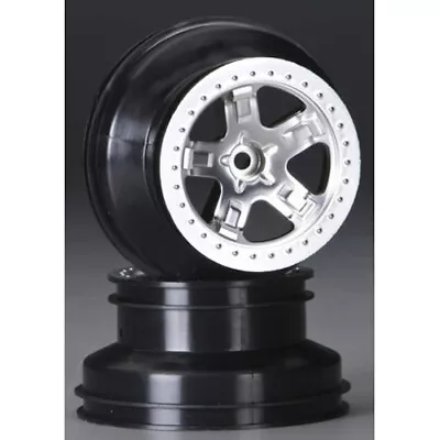 Traxxas 5872 5-Spoke Satin-Chrome Wheels(2) 2.2/3.0  F&R: 1/10 Slash 4x4 • $6.36