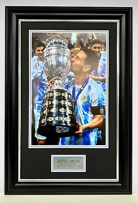 $69.99 • Buy Leo Messi Argentina 2021 Copa America Champion Signed Framed Soccer Memorabilia