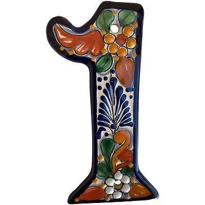 Mexican Majolica Santa Fe Colorful Tile Address House Number One • $25.99