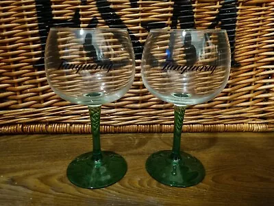 £10.49 • Buy 2 X TANQUERAY GIN GLASSES GOBLET BALLOON LARGE GREEN STEM
