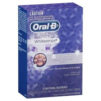 $21.39 • Buy Oral B 3D White Strips 14 Teeth Whitening Treatments