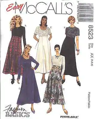 8523 UNCUT Vintage McCalls SEWING Pattern Misses High Waisted Dress Gored Skirt • $6.99