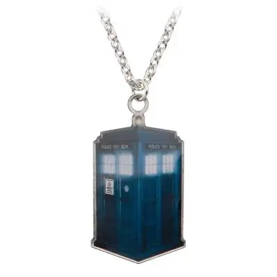 Dr. Who Photo Printed Stamp Cut Tardis Necklace • £20.26