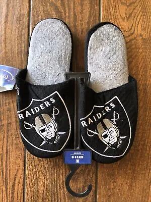 NFL Raiders Team  Slippers Slip On House Shoes Foco Mens Medium 9-10 • $14.44