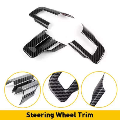 Interior Steering Wheel Cover Trim For Ford Mustang 15+ Accessories Carbon Fiber • $15.99