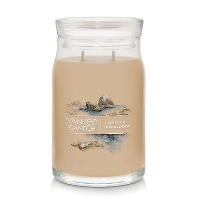 Yankee Candle Amber And Sandalwood Large Two Wick 6.2in Candle • £33.08