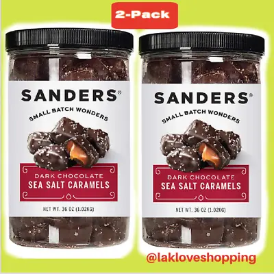 $39.95 • Buy Sanders Dark Chocolate Sea Salt Caramels - 36 Oz- 2-Pack- NEW!!!!
