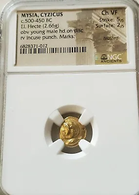 Mysia Cyzicus Ephebos Head Hecte NGC CHOICE VF Ancient Electrum Coin • $1695