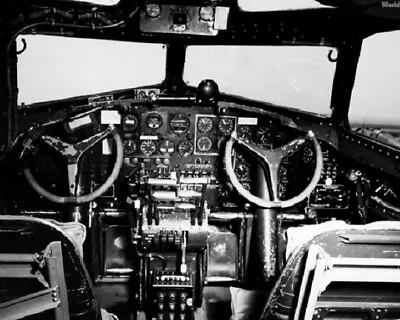 Cockpit Of A Boeing B-17 Flying Fortress Bomber 1944 WWII WW2 8x10 Photo 79b • $7.43