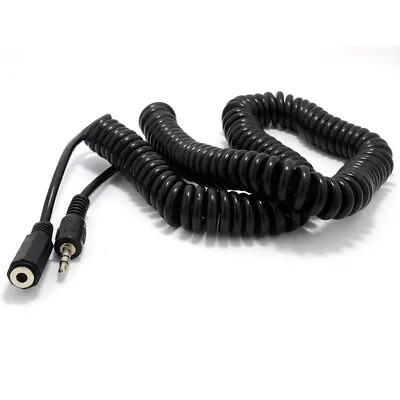 £4.15 • Buy 5m COILED 3.5mm Stereo Jack To Socket Headphone Extension Cable Lead [006875]