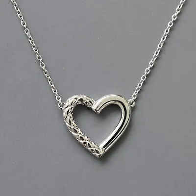 $49.99 • Buy Nwt Judith Ripka Half Braided Heart Pendant Necklace, Sterling Silver