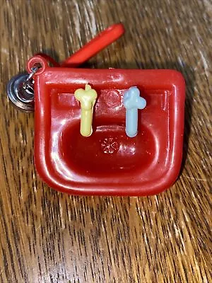 Vintage 1980s Plastic Bell Charm Red Sink For 80s Charm Necklace • $24.99