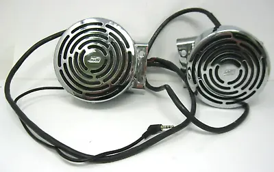 J&M Chrome Round Speakers - NO SOUND - ONLY STATIC- PARTS ONLY    JM-Speakers • $29.95