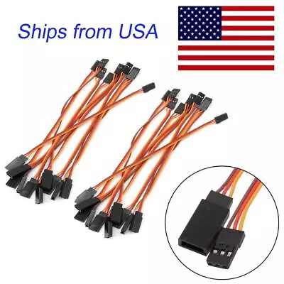 20pcs 10cm 100mm Male To Female JR Plug RC Servo Extension Lead Wire Cable  • $10.39