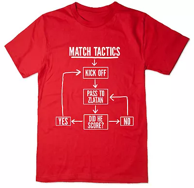 Match Tactics Pass To Zlatan - Funny Manchester United FC Football T-shirt  • $12.38