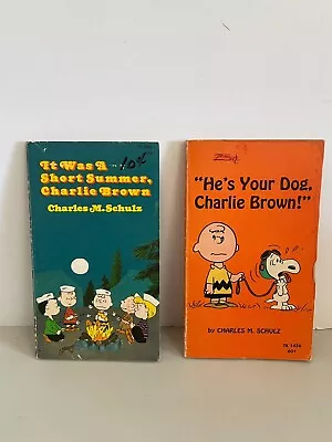 Set/2 Vintage Peanuts Books Charles Schulz Softcover Book Short Summer Your Dog • $6.99