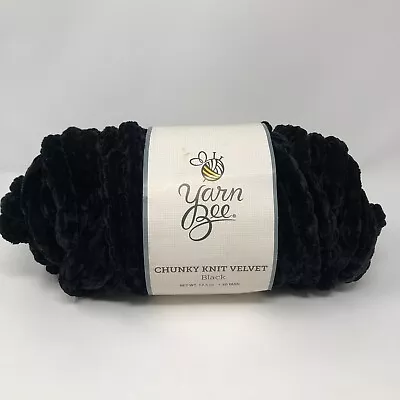 Yarn Been Chunky Knit Velvet Black 17.5 Oz 40 Yrd 100% Polyester Jumbo One Skein • $14.99