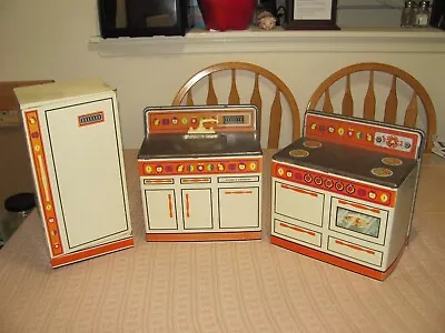 Vintage Wolverine Tin Litho Toy Kitchen Play Set Refrigerator / Sink / Stove • $22.99