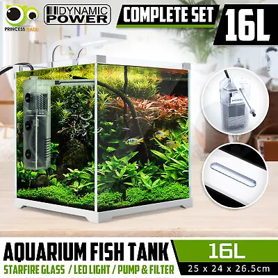 Aquarium Fish Tank Nano STARFIRE LED Light Complete Set Filter Pump 16L • $71.90