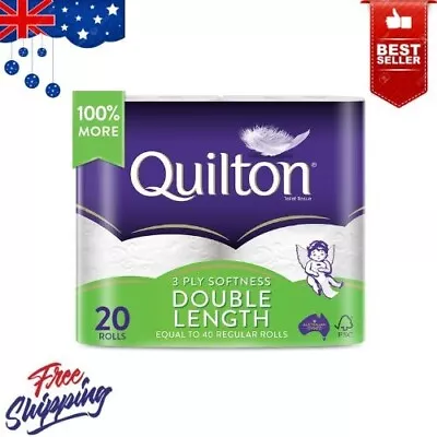 Quilton 3 Ply Double Length Toilet Tissue (360 Sheets Per Roll 11cm X 10cm) • $31.90