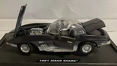 1961 Chevrolet Corvette Black Mako Shark Scale 1/18 Diecast Model • $25