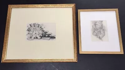 Two Original Pencil Drawings Mabel Lucie Attwell? For A Children's Book? Framed • £50