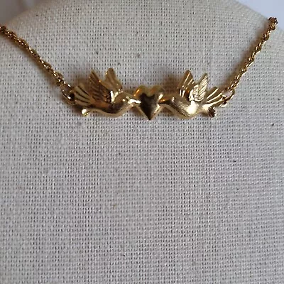 Vintage Avon Enchanted Lovebirds Anklet Bracelet Gold Plated Women’s Jewelry '94 • $17.99