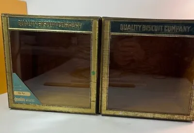 Antique Quality Biscuit Co. Double Glass Front Store Advertising Case Original • $255