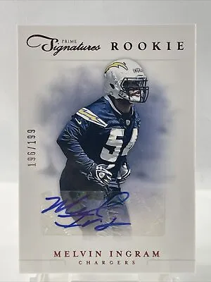 2012 Panini Prime Signatures #d 196/199 Melvin Ingram #212 Rookie Auto • $9.99